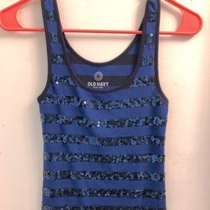 Old Navy Blue Sparkle Tank Top